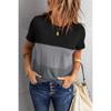 Spring Summer Color Blocked Short Sleeved T-shirt Women's Loose Versatile Top Color Blocked