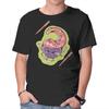 Unisex Crew Neck T-Shirt Peace Ramen Graphic Short Sleeve Casual Tee