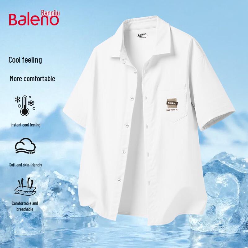 Baleno Men s Washed Loose Fit Short-Sleeve Shirt 3XL