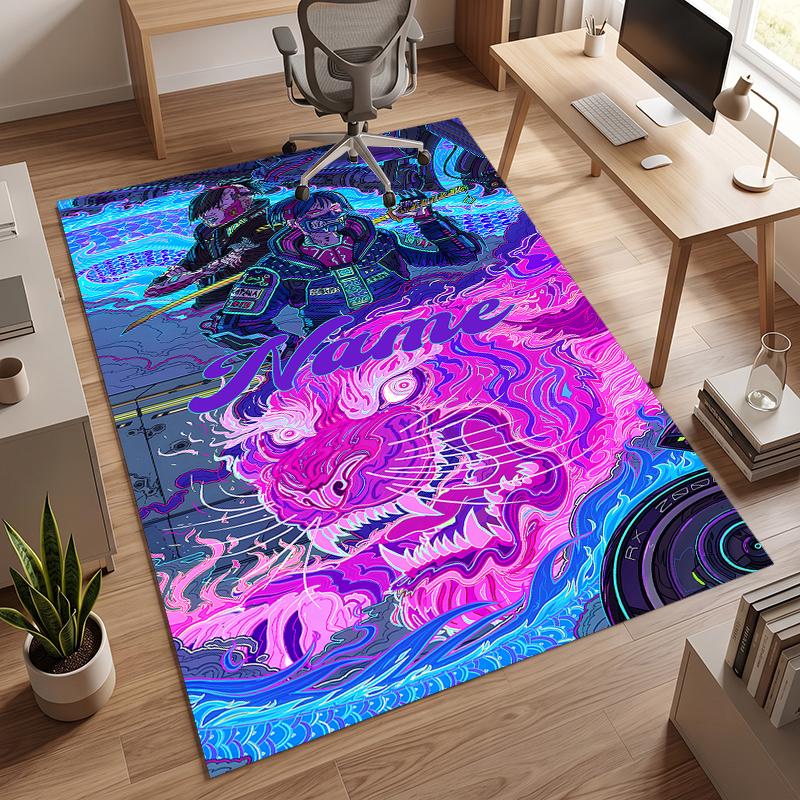 Cyberpunk (1) Personalized Name Office Carpet Stylish Decor for Living Room Bedroom Kitchen