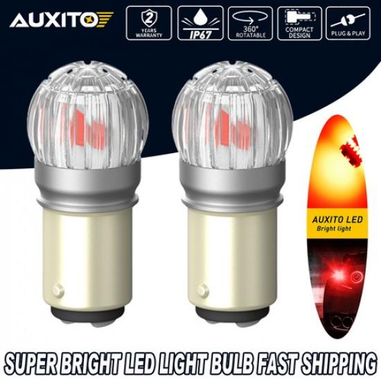 AUXITO 2X LED Stop Light Tail Globes Bulbs Canbus 1157 Brake P21/15W BAY15D Red