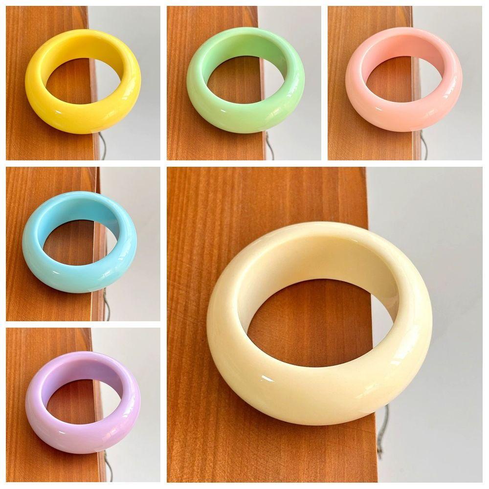 Bohemian Round Wide Bracelet Europe American Style Retro  Hand Ring Unique Acrylic Bangle  Women