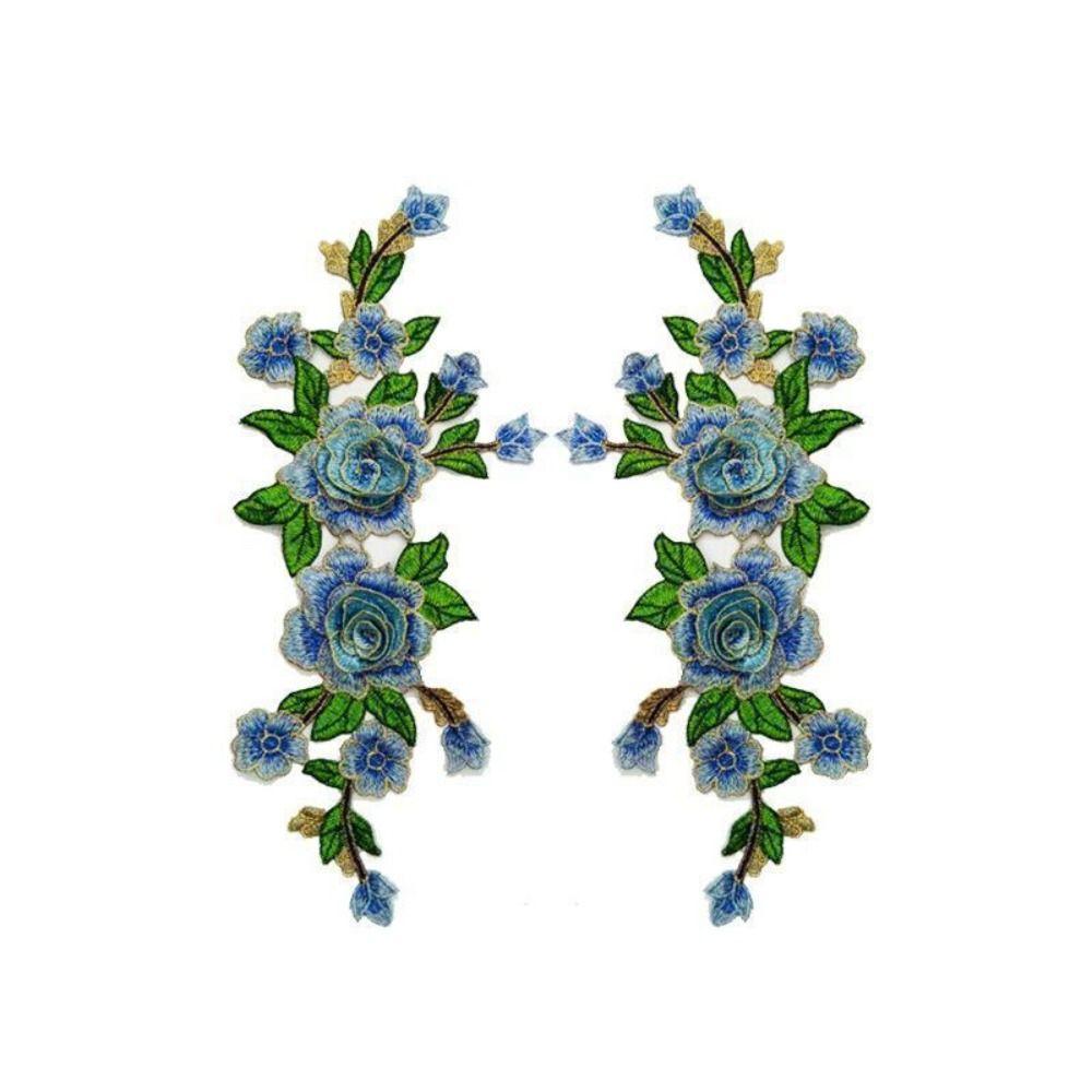 Stylish Flower Embroidered Patches Elegant DIY Sewing Patches Fabric Patches Dress Repair
