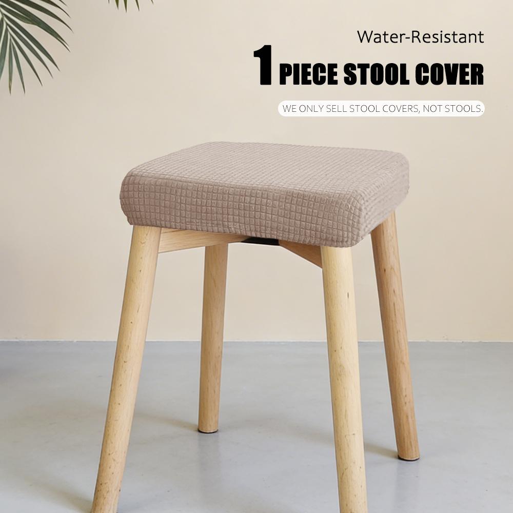 Jacquard Chair Seat Cover Elastic Rectangle Bar Stool Cover Elastic Chair Protector Removable Dust Covers Square Stool Covers