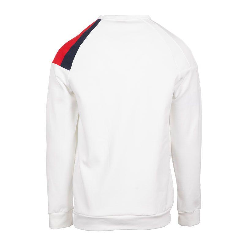 Sweat ras de cou blanc avec logo brodé Homme LE COQ SPORTIF