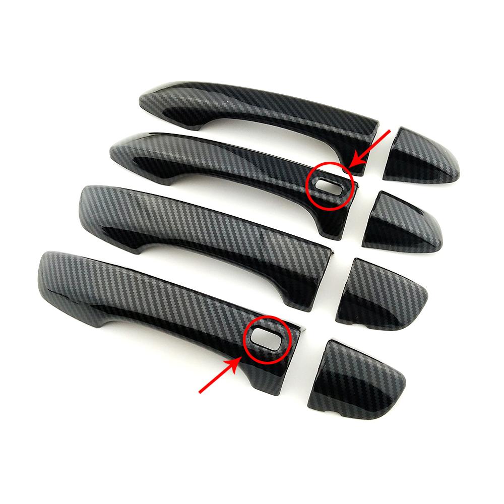 For Volkswagen VW Tiguan 2017-2024 Door Handle Cover Decoration Carbon Fiber Color Modify Refit Chrome Trim Protection Sticker