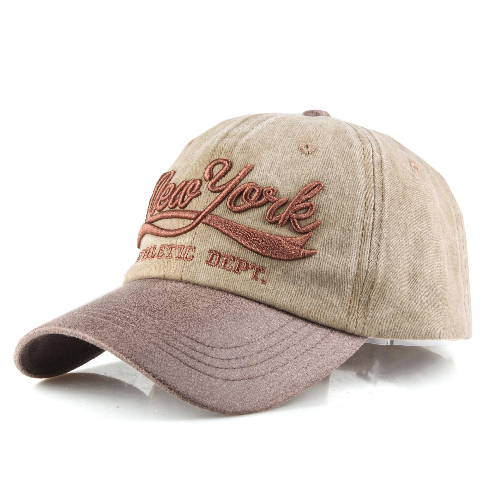 

Вышитая бейсболка NEW YORK из стираного хлопка мужская бейсболка с плетением корейская версия хаки