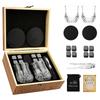 Manufacturer's Bestseller Premium Bar Accessories Whiskey Glass Set 2 Glasses 8 Stone Wooden Box Granite Ice Stone for Various