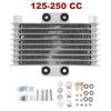 Universell Motorcykelmotoroljekylare för 125-250cc, 8-lagers Svart/silverfärgad med Tillbehör