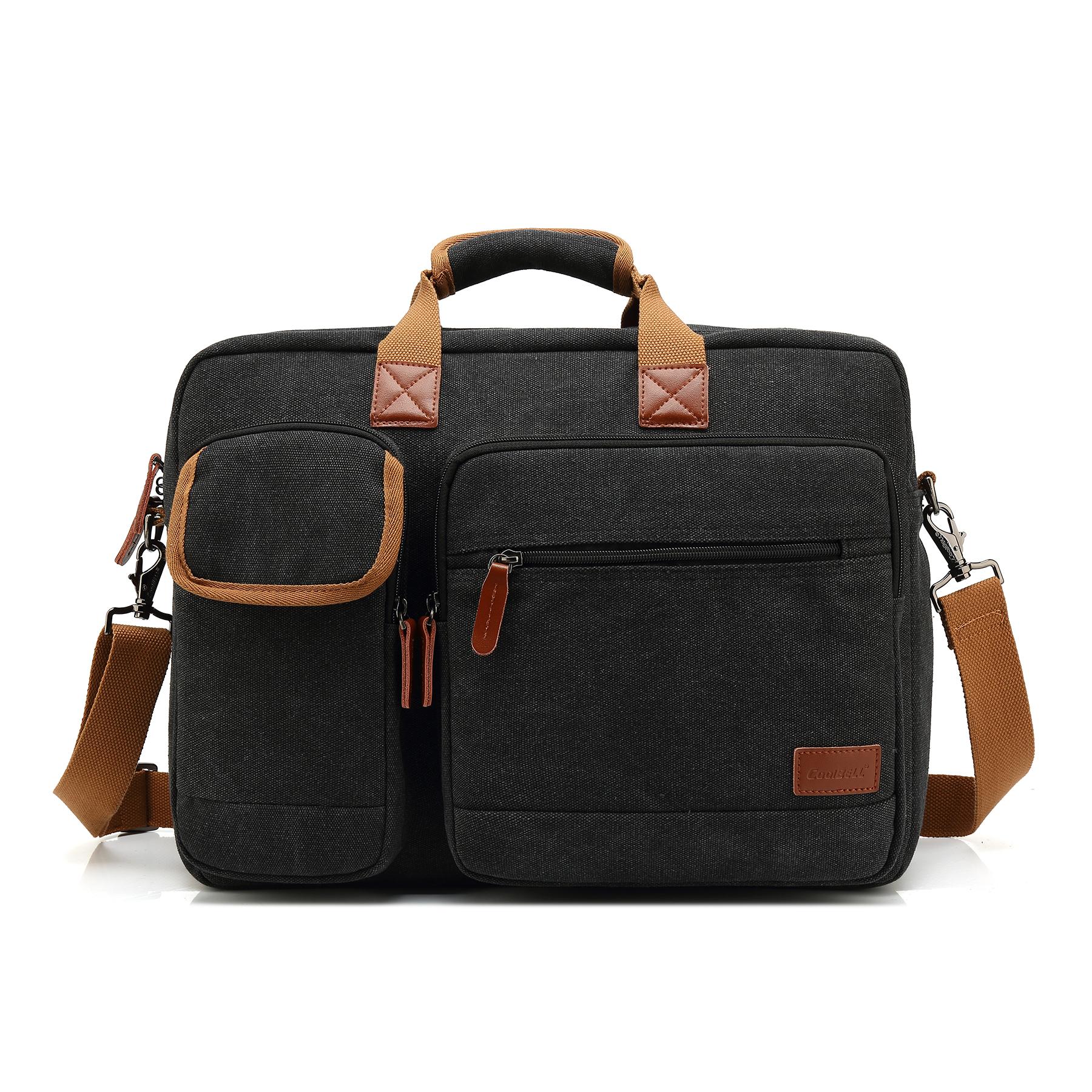 

Мужская сумка Cool Bell Canvas Bag Многофункциональная сумка через плечо и сумка-мессенджер 17,3-дюймовая сумка для ноутбука Большая вместительная повседневная дорожная сумка CB-5002 17.3 inch чёрный