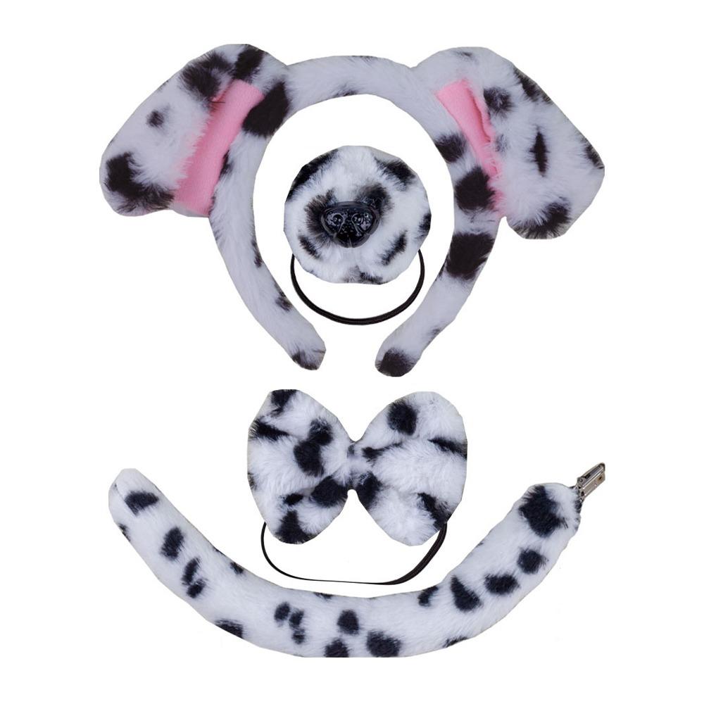 Halloween Animal Ears and Tail Set Holiday Masquerade Pig Costume Props for Kids and Adults