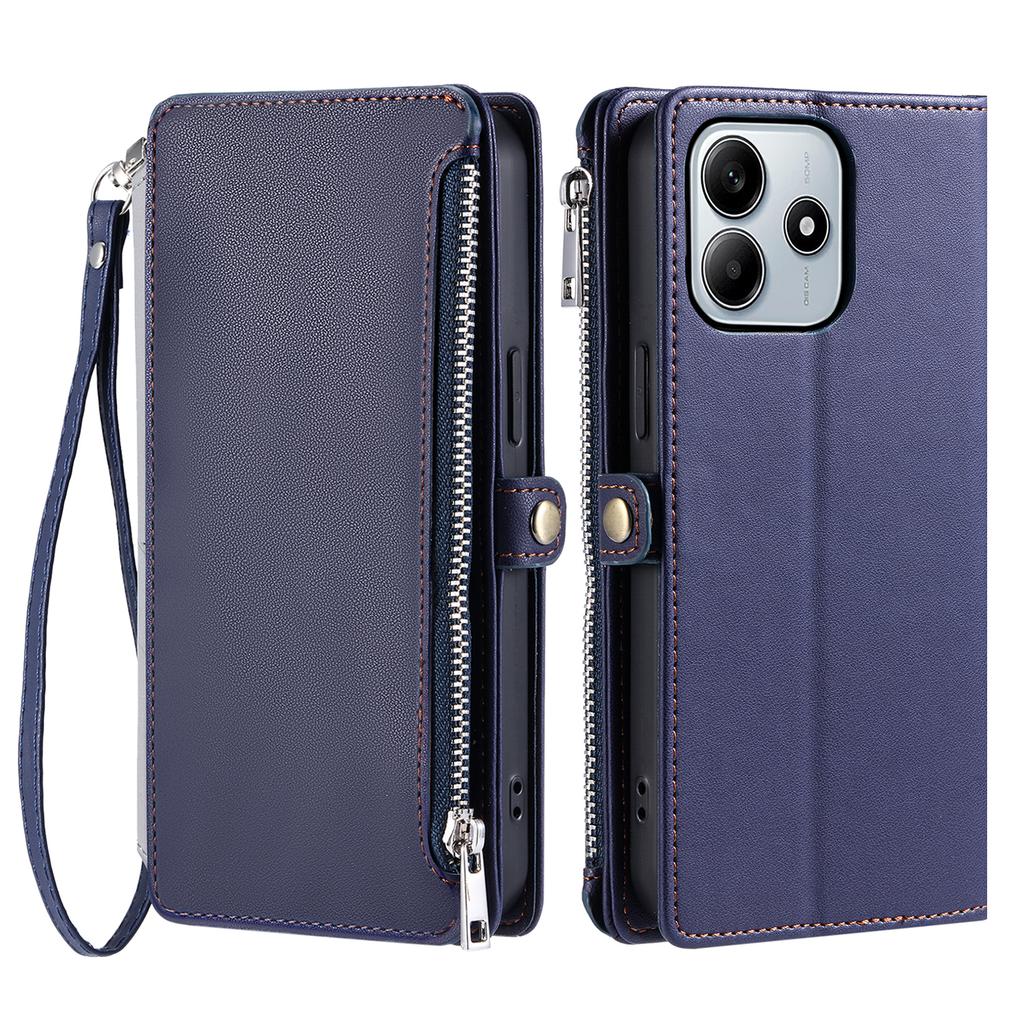 015 Styl Dla Xiaomi Redmi Note 14 5G Etui TPU+Skóra PU Portfel Pokrowiec na Telefon z Paskami