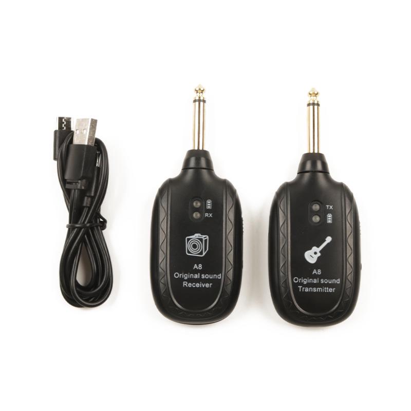 A8 Wireless Electric Guitar & Bass Audio Transceiver: Portable Transmitter & Receiver for Musical Instruments.