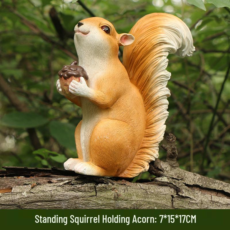 Cute Squirrel Tree Branch & Flower Pot Pendant for Garden and Balcony Decor