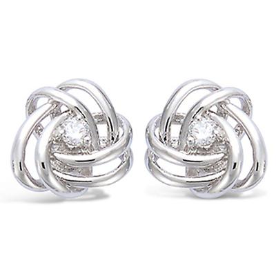 [R4223] - Silver Earrings 'Harmonie' Silver White (rhodium) - 10 Mm