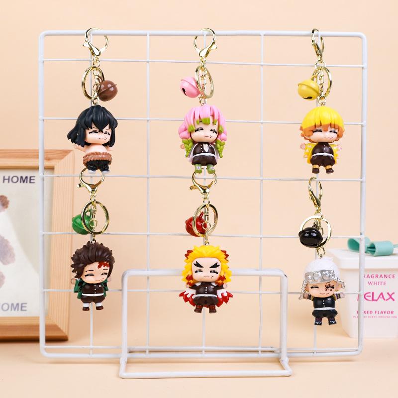 Trendy klíčenky Demon Slayer: Kreslené přívěsky na klíče od auta a přívěsky na tašku