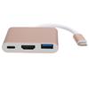 USB C Adpater 3.1 3 in 1 Hub Converter Dock High Definition Multimedia Interface 4KRose Gold
