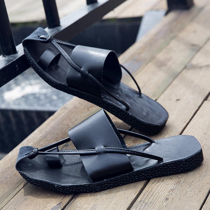 Fashion Fashionable Men Flip-flops Sandals Men One-foot Lightweight and Anti-slip Business Couple Sandals Beach Sandals Sizes 38-44