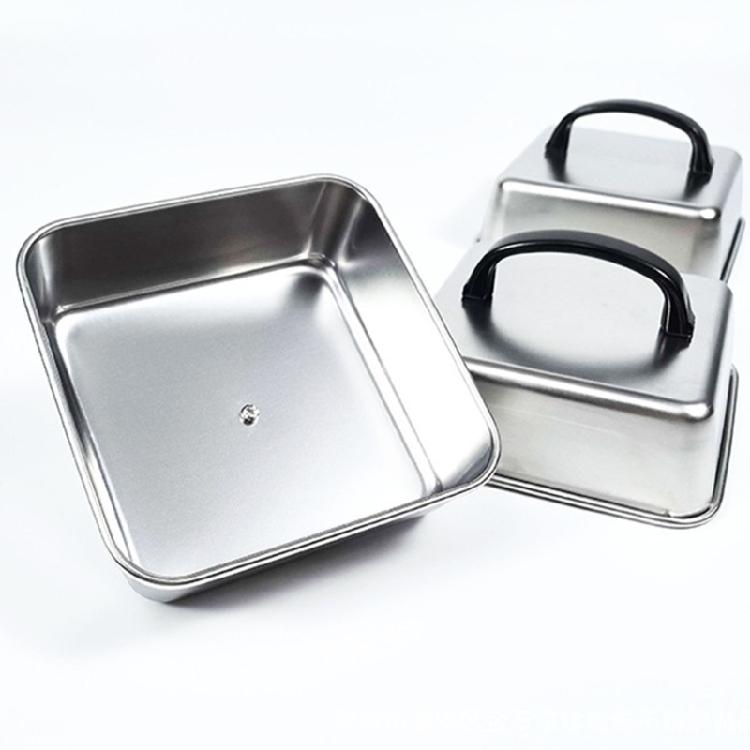 Quadratische Abdeckhaube aus Edelstahl zum Schmelzen von Käse, Dampfabdeckhaube, Deckel, Pfannen- und Grillzubehör für flache Teppanyaki