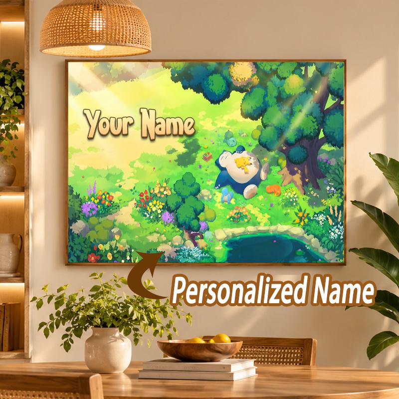 Snorlax Custom Name Diamond Painting Personalized 5D Full Drill DIY Diamond Art Home Decor
