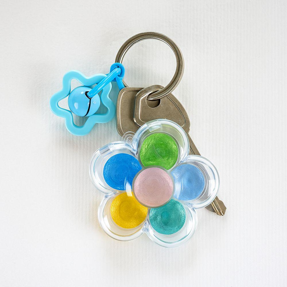 Decorative Flower Paint Box Keychain Multicolour Portable Keychain Creative Color Box Bag Pendants