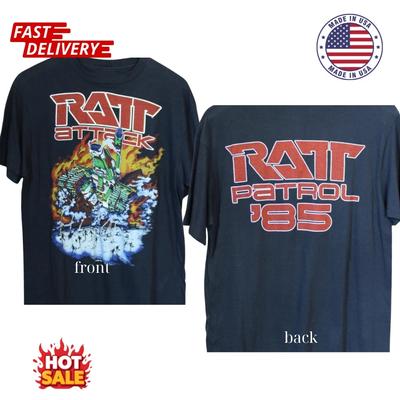Vintage 1985 RATT ATTACK Inspired Unisex T Shirt RATT PATROL '85 Gift Tee 2Sides