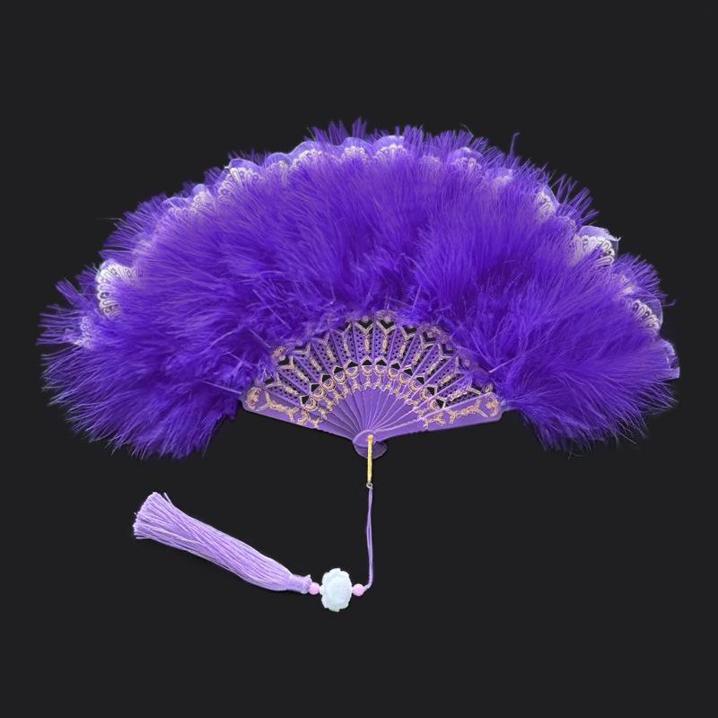 Elegant Feather Fan: Lolita Cheongsam Style for Dance, Wedding, & Photography