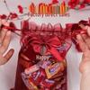 High-End Red Wedding Gauze Candy Bags with Drawstring
