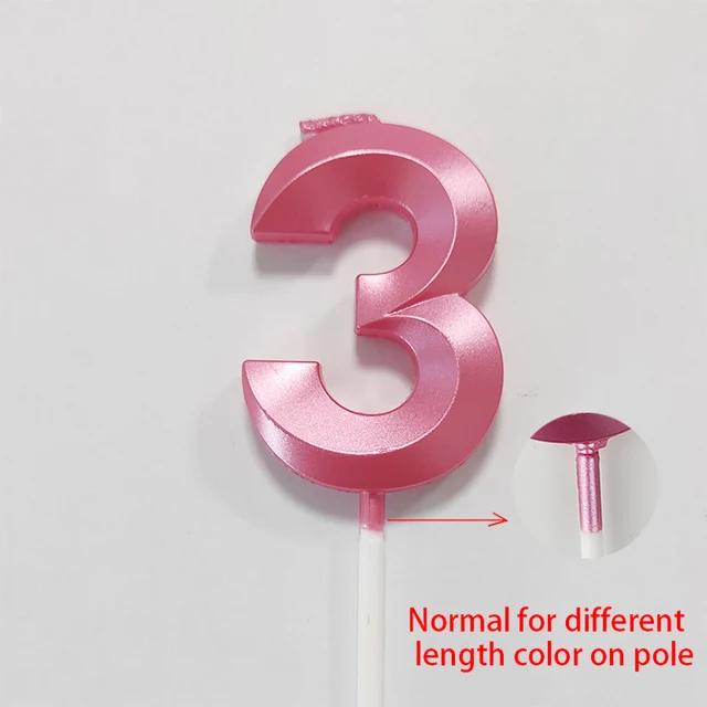 0-9 Numer Candle Pink Blue Happy Birthday 3D Number Candles Cake Topper Decoration Baby Shower Supplies Wedding Party Decor
