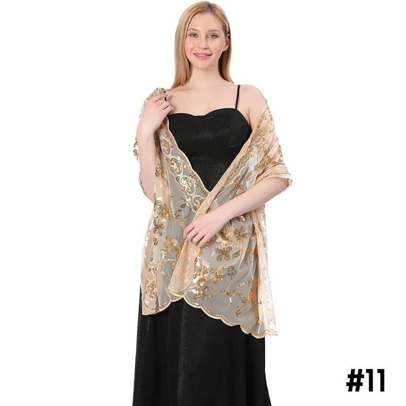 Sequ Shawl Wraps for Evening Dresses Wedding Decoration Scarf Elegant Hijab Cover for Ramadan Festivals Women's Modest Fashion Floral Shawl