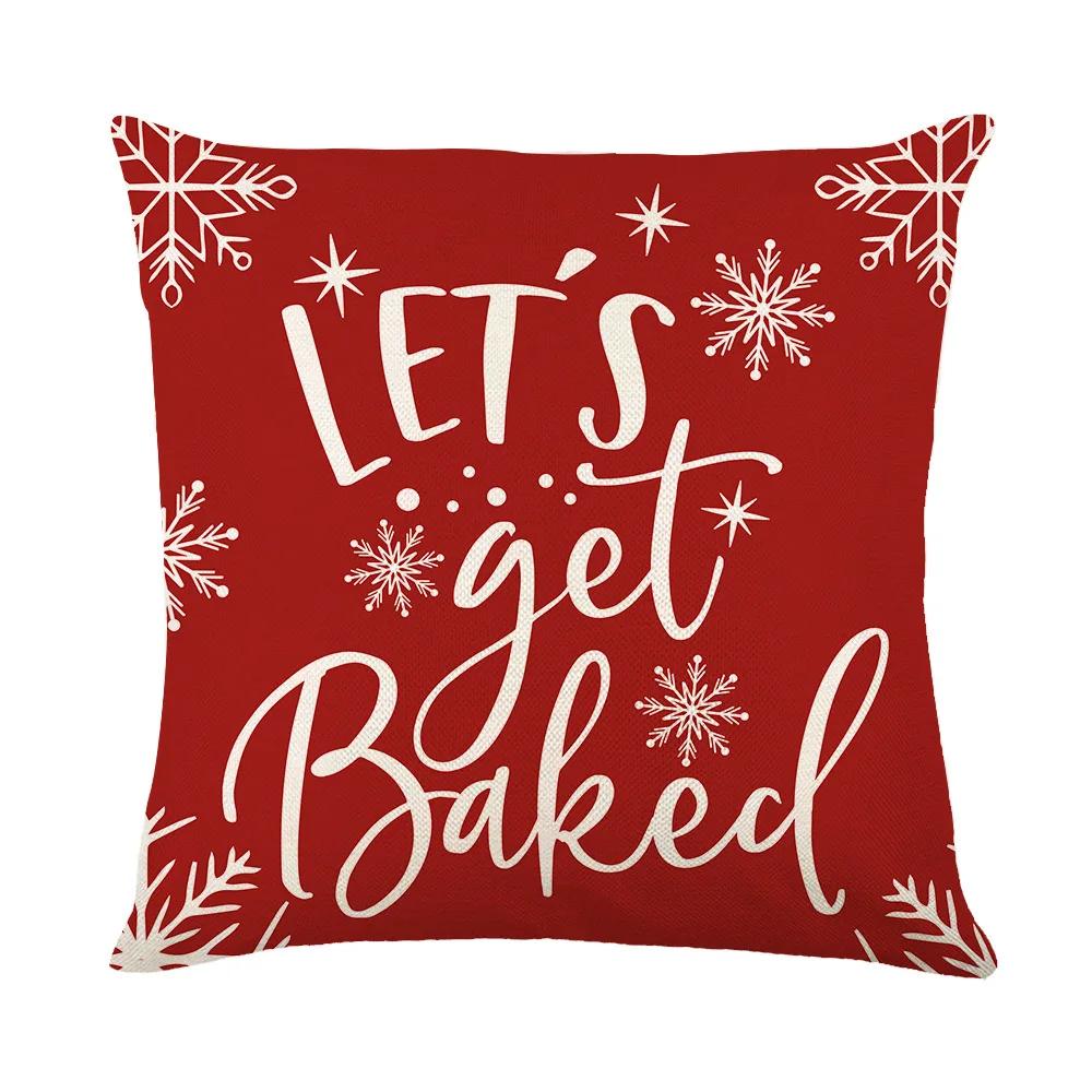 24 Year New Christmas Theme Home Linen Printed Pillow Cover, Holiday Car Pillow, Sofa Pillow, Cushion