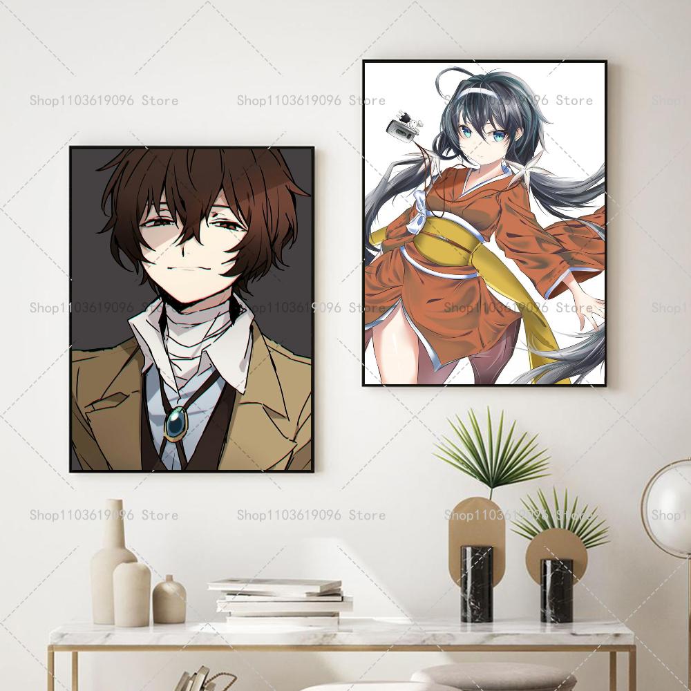 1pc Japanese Anime B-Bungo Stray Dogs Self-adhesive Art Poster Waterproof Paper Sticker Coffee House Bar Room Wall Decor