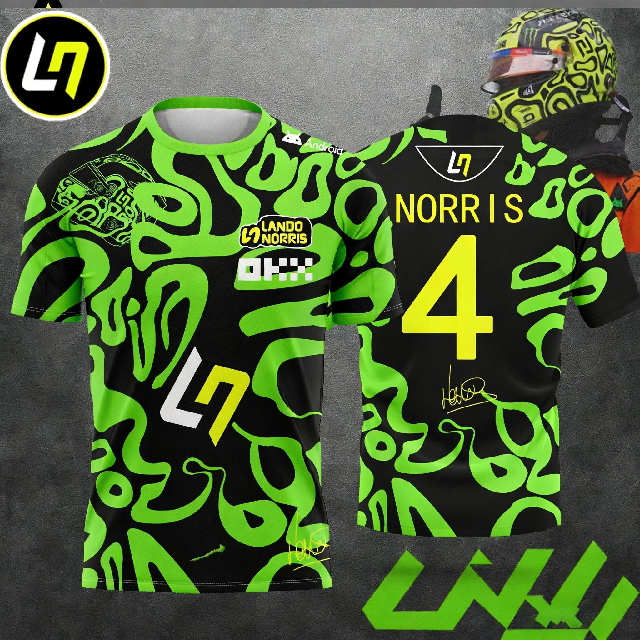 MDHAO xin nan zhuang  3D txu Heren en Dames Race T-shirts - Coureur #1 Lando Norris & Coureur #81 Piastri Fan Tops Sportief Casual Korte Mouw S