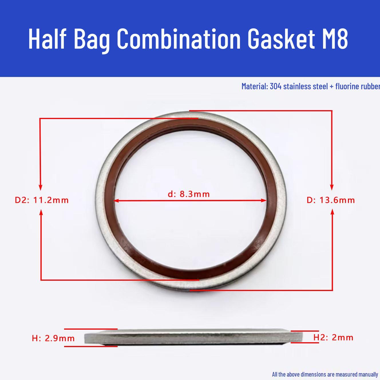 

JB982 High-Temp Wear & Pressure-Resistant Combination Gasket: 304 Stainless Steel, Fluororubber, Semi-Encapsulated
