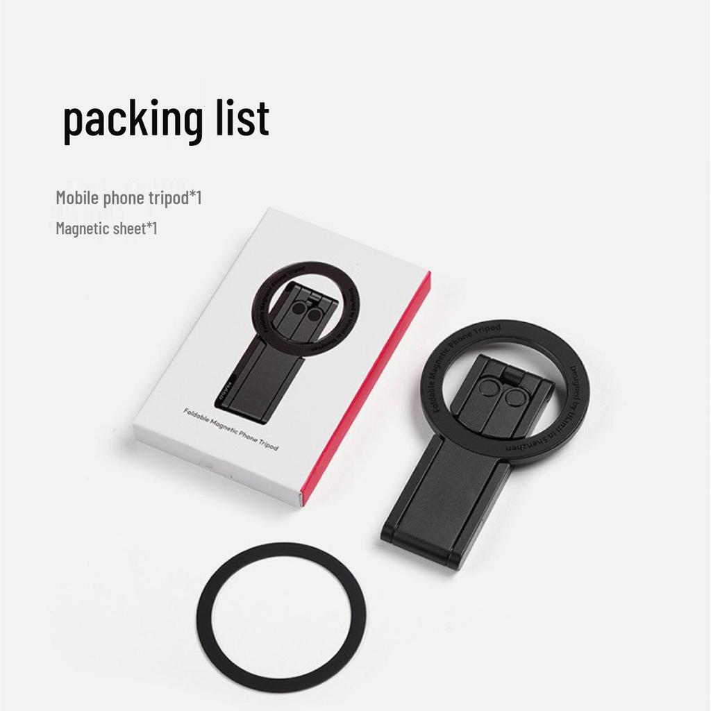 Magnetic Aluminum Phone Holder: Rotating, Folding, Desktop & Handheld Tripod Stand