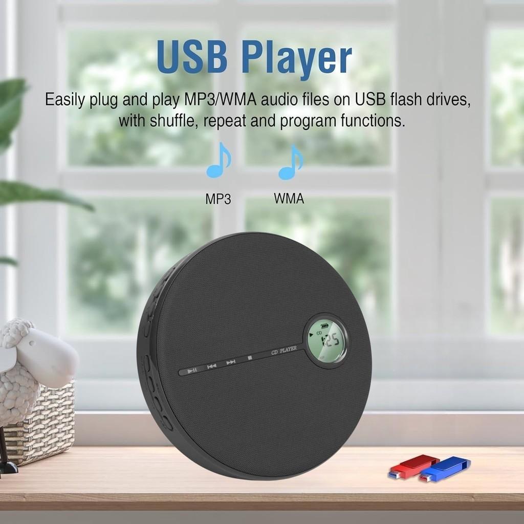 Multi-Functional CD Player  USB Music Player Dual Stereo Speakers Portable Bluetooth Receiver