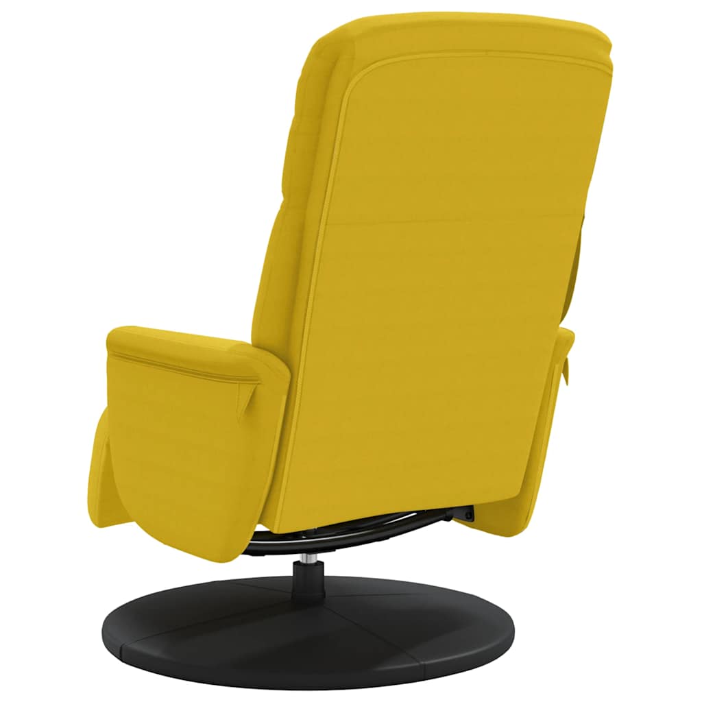 Relaxation Armchair with Footrest Yellow Velvet