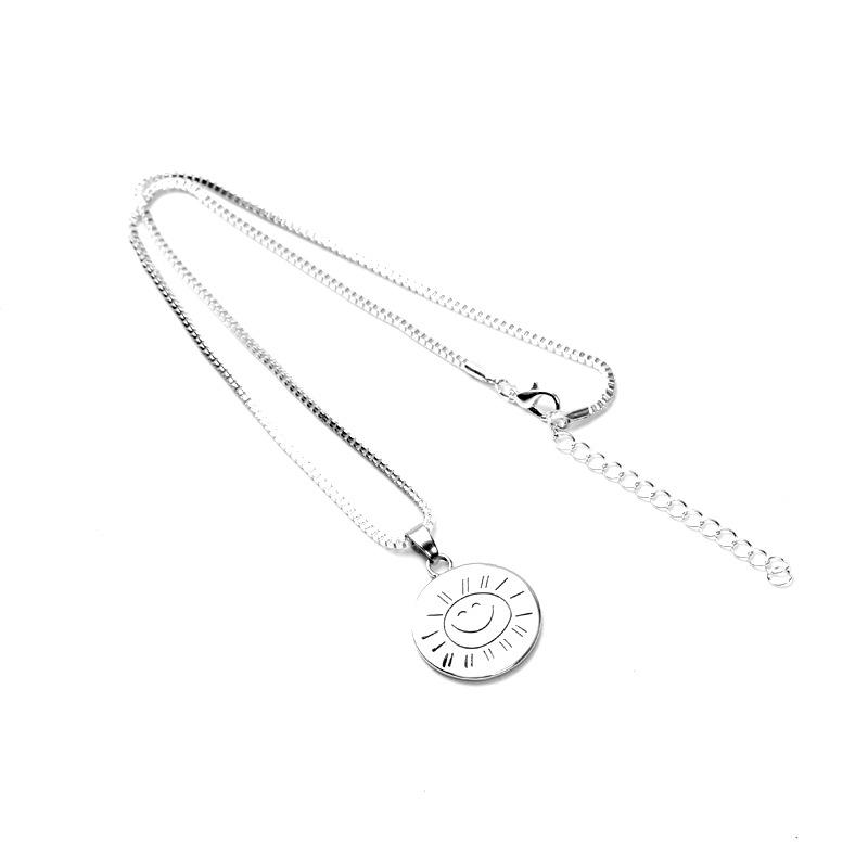 Cross-border Sun Smiley 'You Are My Sunshine' Pendant Necklace