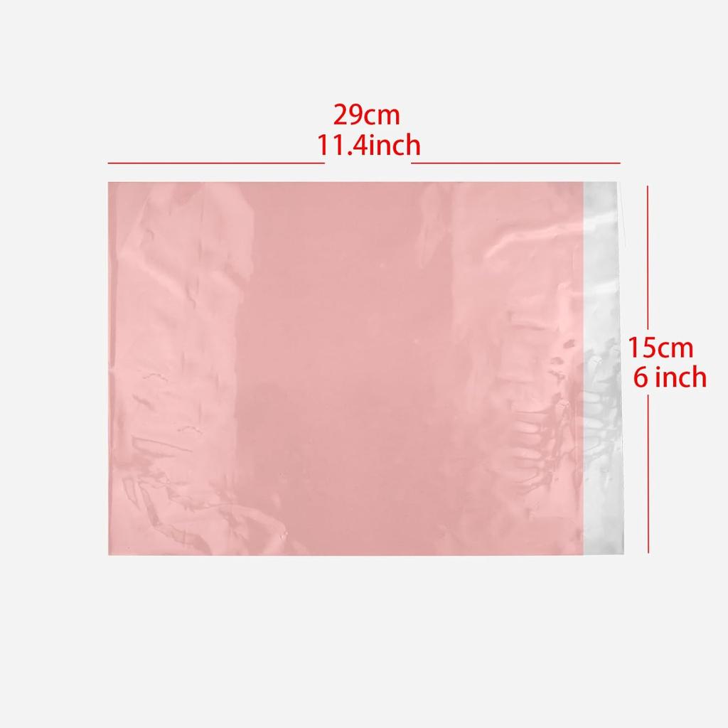 LOOKSEVEN 100PCS Poly Mailers 6x11 Inch Pink Mailing Bags Self-Sealing, Waterproof Envelopes for Small Business Shipping Strong Adhesive