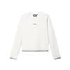 Original Color Block Ribbed Raglan Sleeve Fashionable Versatile Regular Sleeve T-Shirt Women Tops Steam-White F51W639202FIV