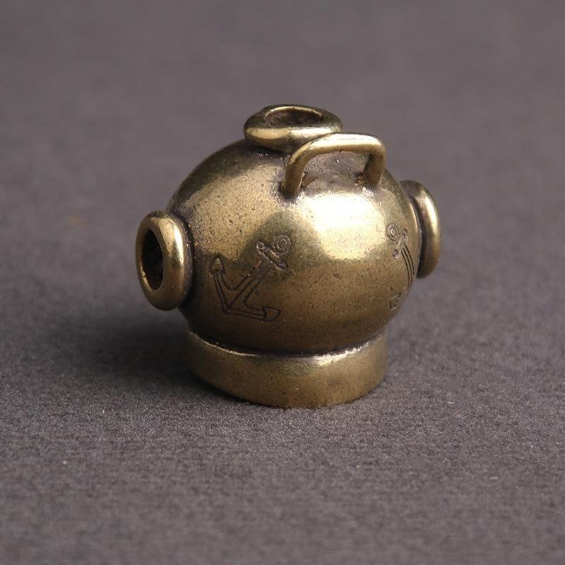 Messing 1 Stück Messerperle U-Boot Taucherhelm Überlebensarmband Schnalle Schlüsselanhänger EDC Dekoratives Zubehör