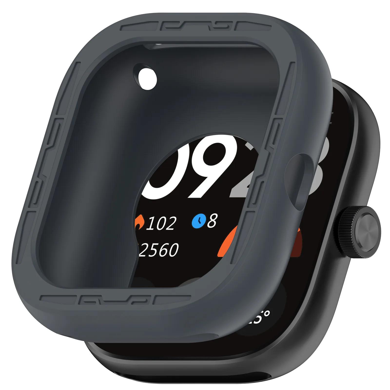 For Redmi watch 5 4 Silicone Case Bumper Smart Watch Accessories Protective Cover for Xiaomi Redmi Watch 4 5 Protector Frame For Redmi Watch 4 темно серый