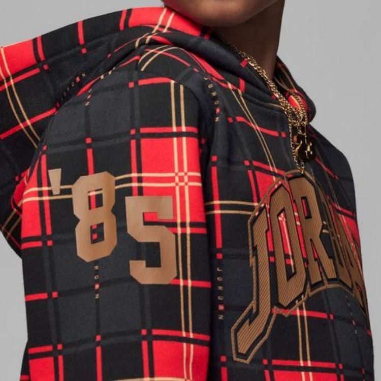 Jordan Letter Logo All Over Print Hoodie Casual Sports Set Kids sets FB9442-010