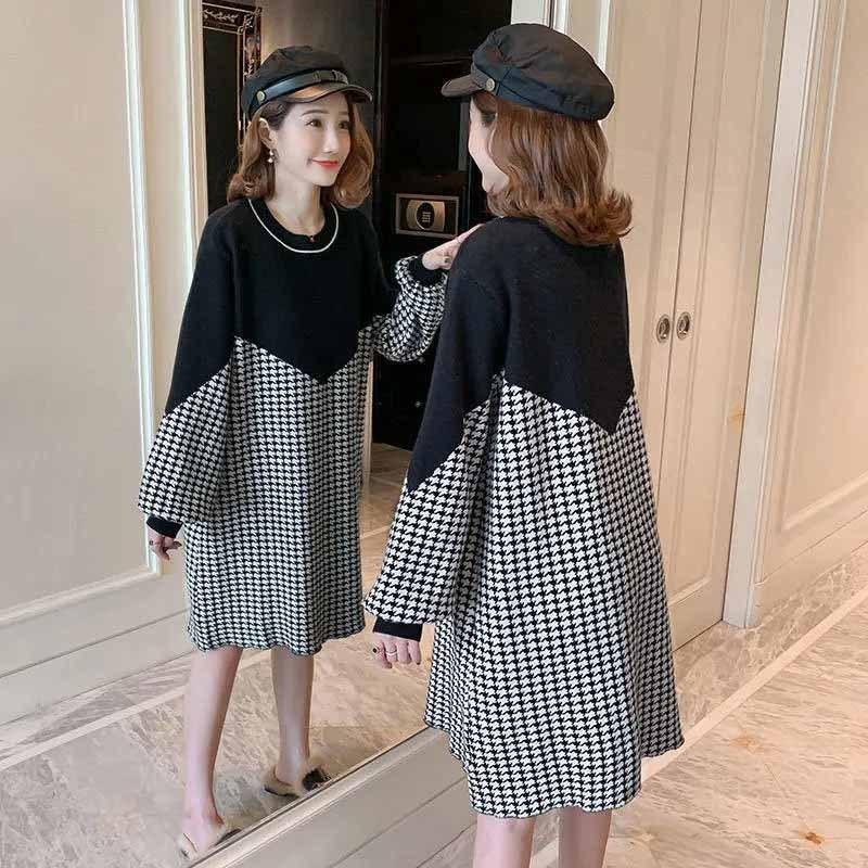 Pregnant Women Autumn Dress Set Top Does Not Show Autumn Belly Cover Dress