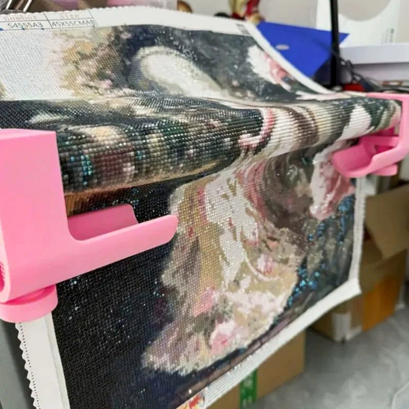 Diamond Painting Holder Diamond Painting Scroll Holder Diamond Painting Canvas Clamp, Suitable for 1-4cm Thick Table Boards
