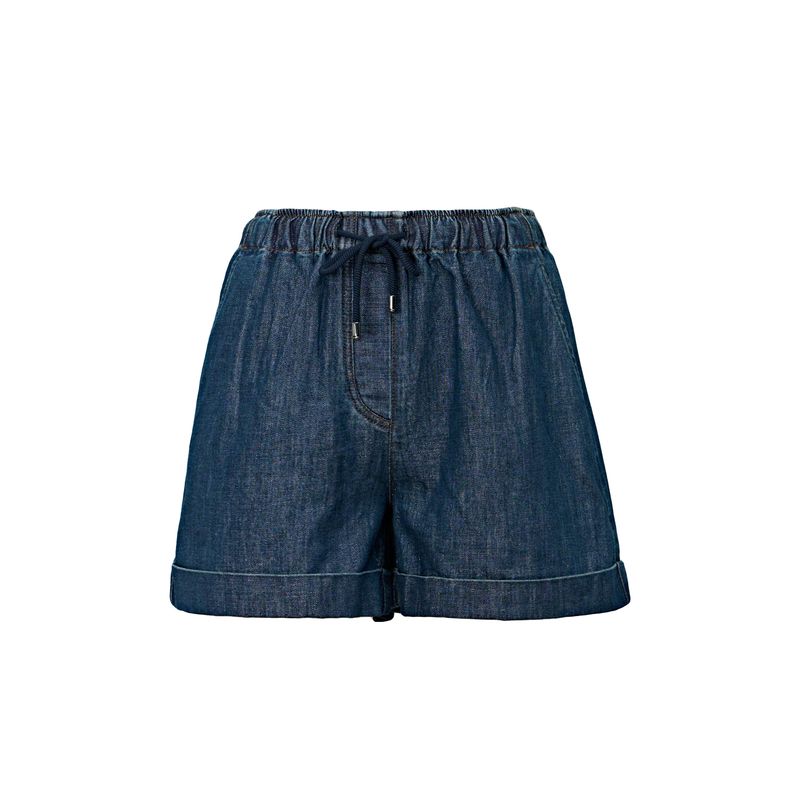 

Blacknini/ BC Shorts European Import Luxury Brand Homologous Gold and Silver Silk Fabric Denim Shorts Blue((In Stock)) XS