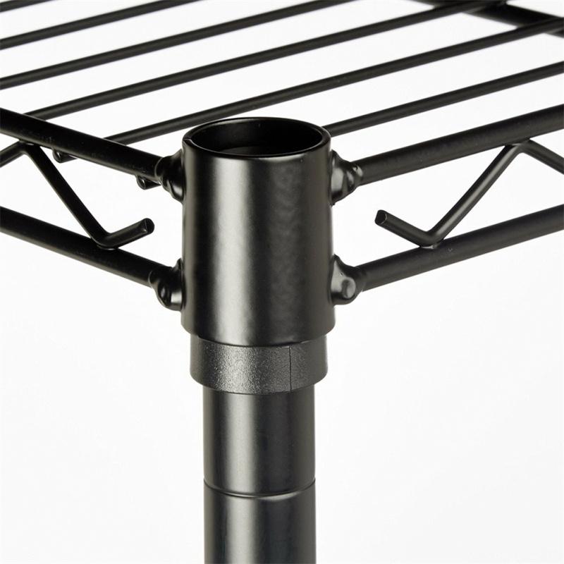 4-layer Plastic Coated Iron Shelf Without Wheels For Organizing Displaying Accessories Products