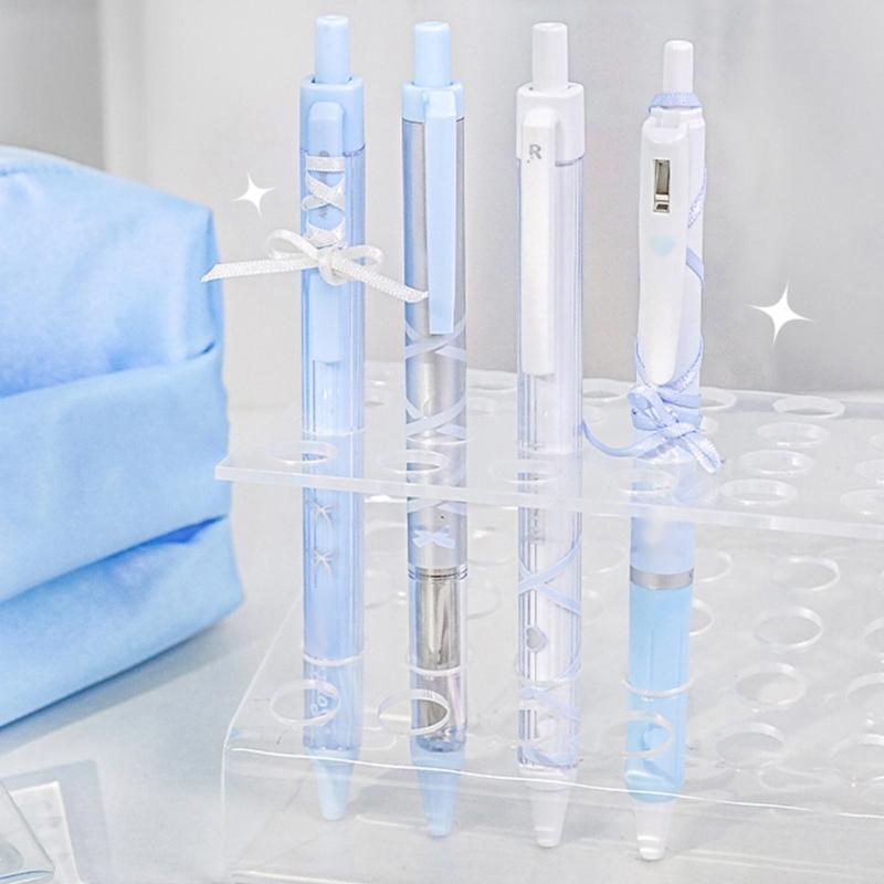 4 Pcs 0.5mm Gel Ink Pen Ballet Strap Bows Neutral Pen Retractable Black Ink Gel Pen Lovely Pressing Pen for Journaling