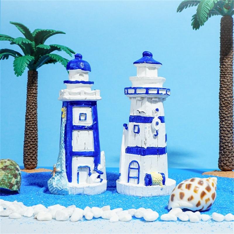 Aquariums Landscape Lighthouse Resins Aquariums Decorations Art Crafts Terrarium Habitat Ornaments Photo Props