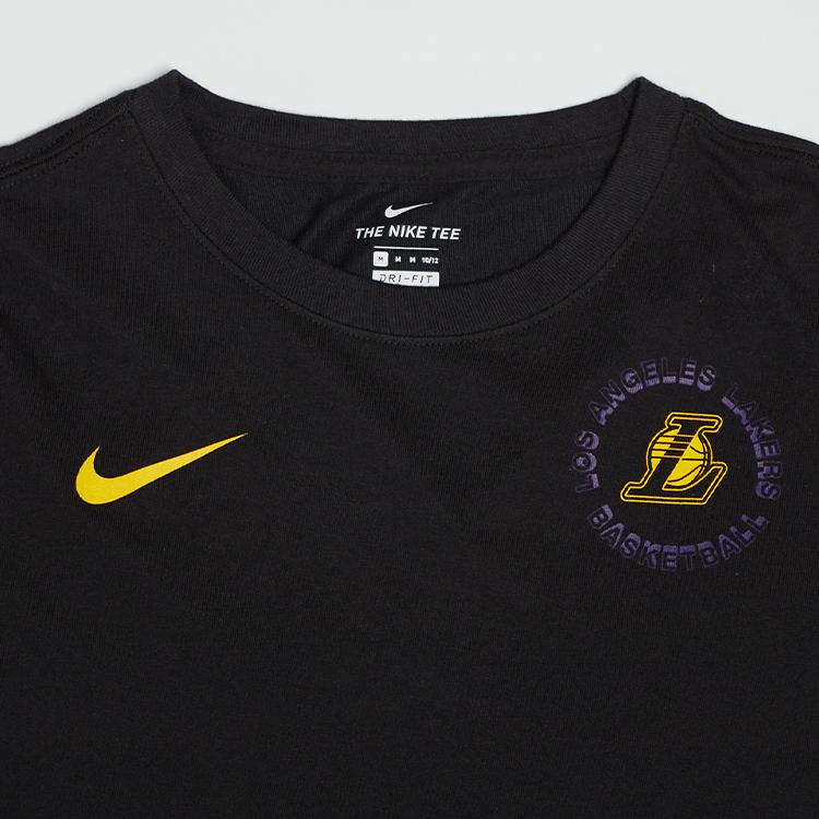 Nike X NBA Hoodie Youth Los Angeles Lakers Small Logo Round Neck Comfortable Skin-Friendly Simple Long Sleeve Kids hoodies Black 3Z2B7BBKY-LAK